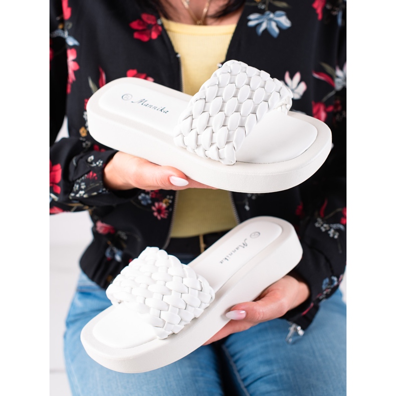 Mannika Pantofle Na Platformě bílý 1