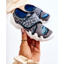 BEFADO S.A. Pantofle Befado Velcro Car 273X339 Šedo-modré modrý 1