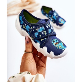 BEFADO S.A. Boty Pantofle Befado Velcro Dinosaur 273X341 Navy Blue námořnická modrá 1