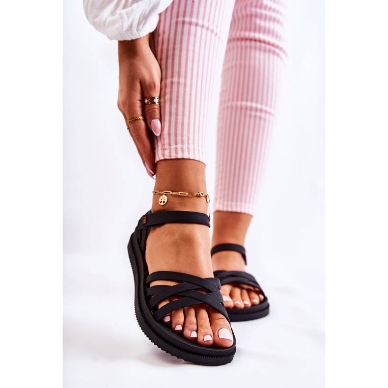 Voňavé dámské sandály na suchý zip ZAXY JJ285068 Black černý 1