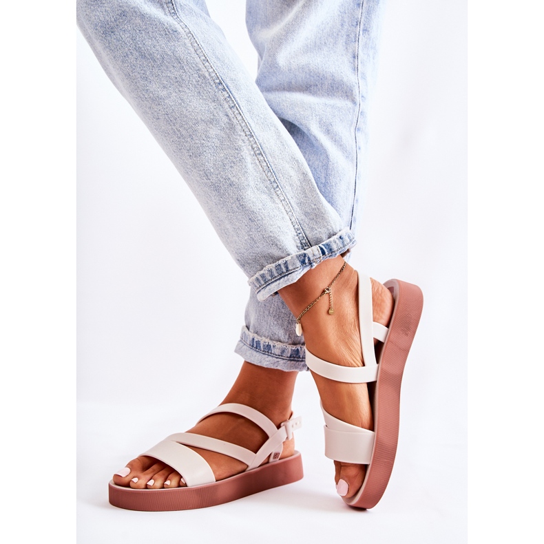 Dámské gumové sandály ZAXY JJ285053 Bílé bílý 2 Dámské gumové sandály ZAXY JJ285053 Bílé bílý 2