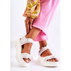 PE1 Dámské sandály na platformě bílá terina bílý 2 PE1 Dámské sandály na platformě bílá terina bílý 2