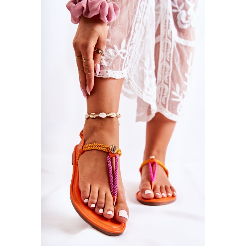 FL1 Dámské sandály žabky se skořápkovou oranžovou Candell pomerančový 1