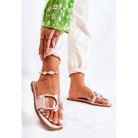 FS1 Dámské módní béžové pantofle Marsala béžový 1