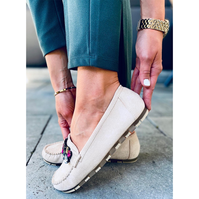 Mokasíny s kamínky Megara Beige béžový 1