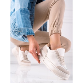 TRENDI Stylové tenisky na platformě béžový 1