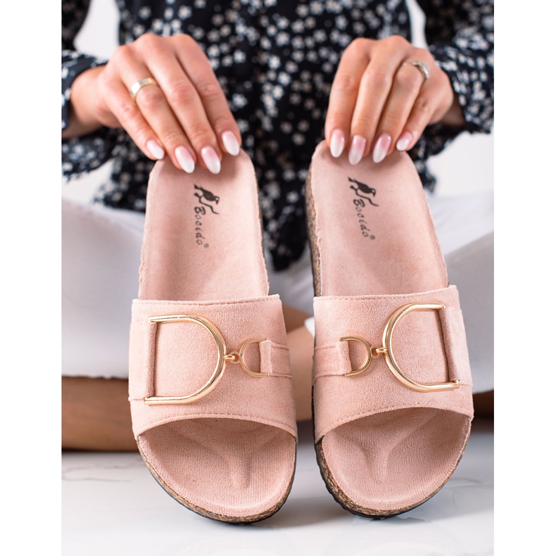 MIKA Semišové pantofle růžový 1