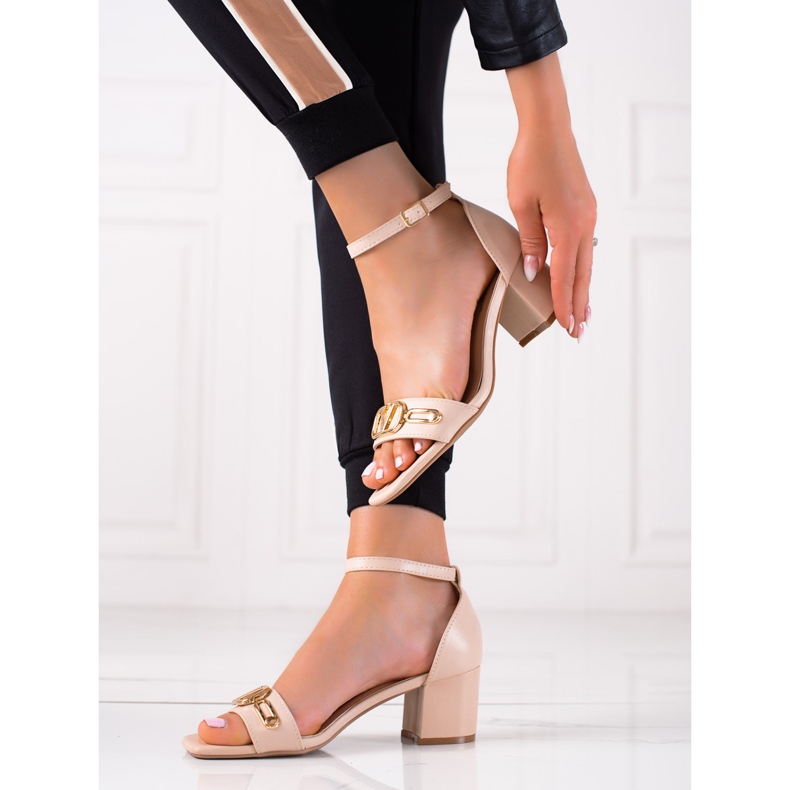 Seastar Sandály Se Zlatou Dekorací béžový 2