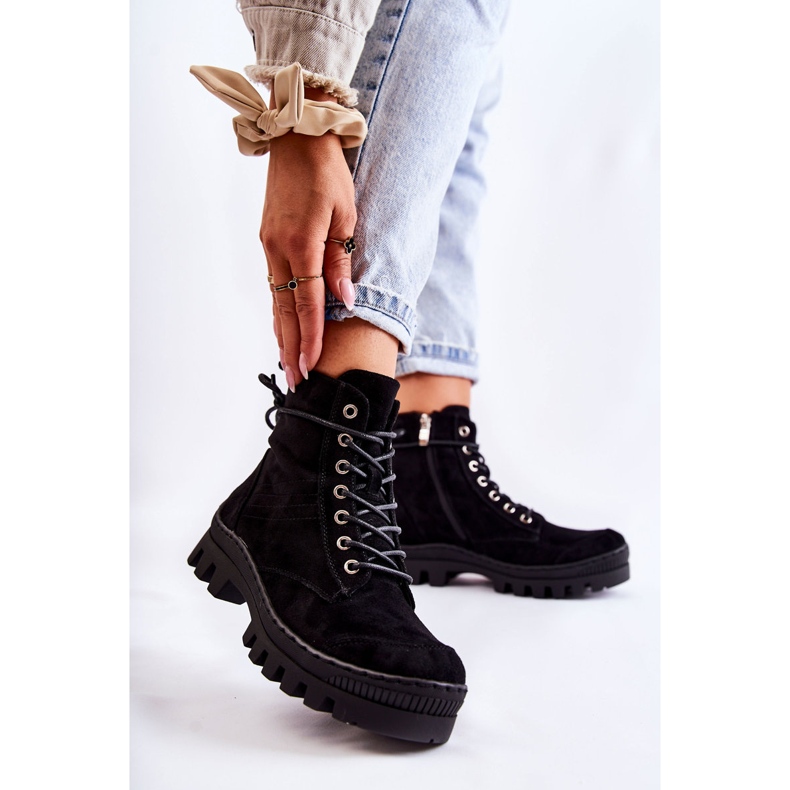 S.Barski Černé Layden Suede Trappers S prošíváním černý 1