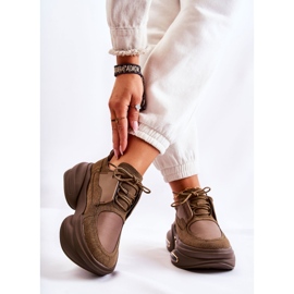 PS1 Dámské sportovní tenisky Khaki boty New Horizon hnědý 2