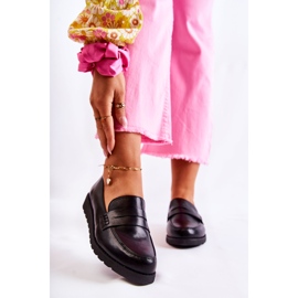 Kožené mokasíny na klínku La.Fi Black Alannah černá 1