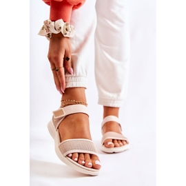 PE1 Dámské pohodlné sandály se suchým zipem béžová Sidney béžový 1