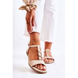 PE1 Dámské klasické sandály s ozdobným páskem Béžová Terina béžový 1