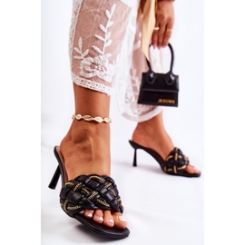 FS1 Dámské černé pletené pantofle Sulea černý 1