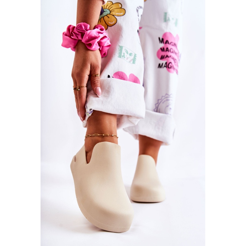 FS1 Módní gumové dřeváky Meriko světle béžové béžový 1