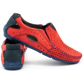 Mario Pala Pánské boty mokasíny 901 letní červené 3