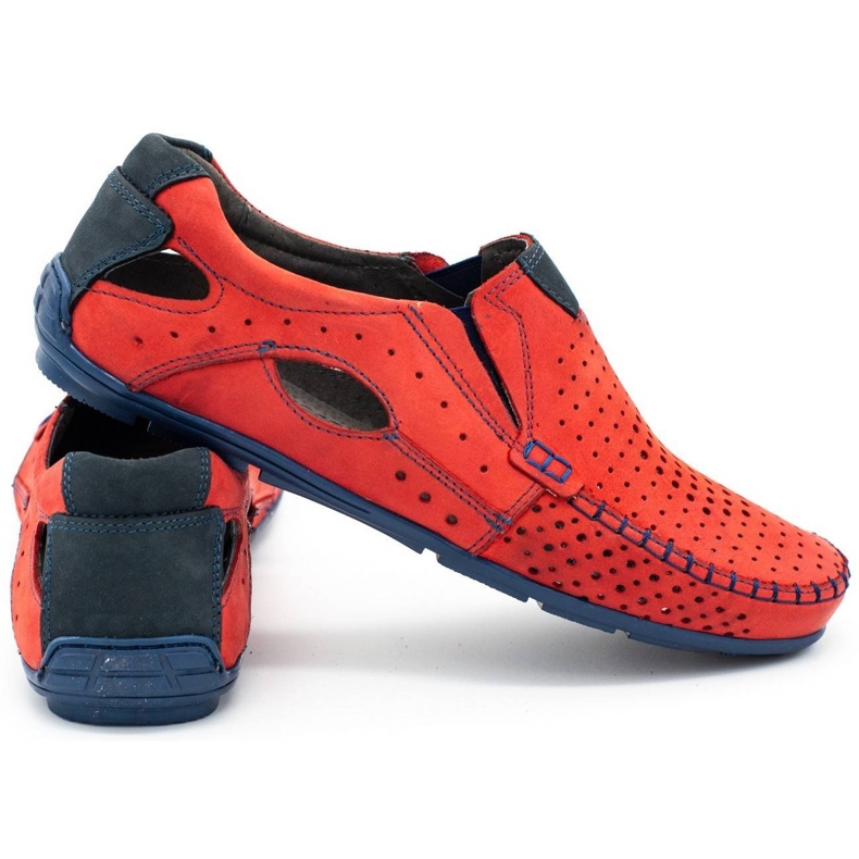 Mario Pala Pánské boty mokasíny 901 letní červené 3