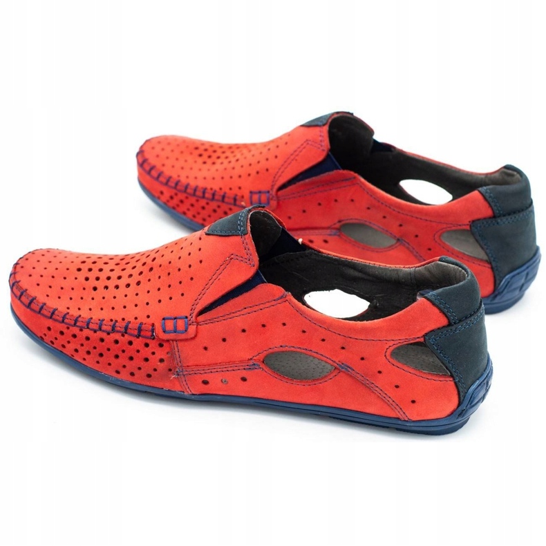 Mario Pala Pánské boty mokasíny 901 letní červené 4