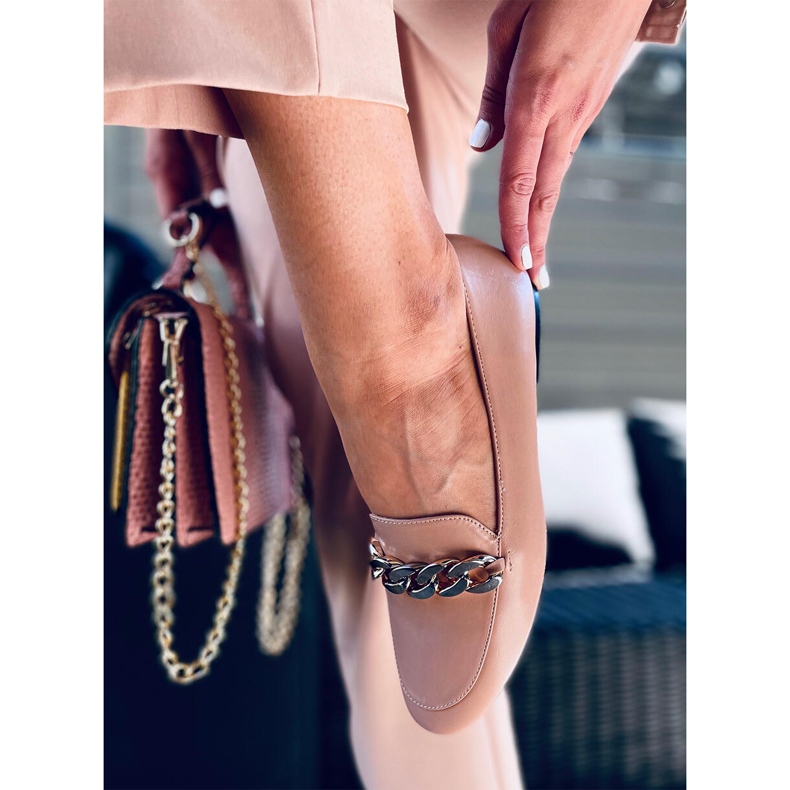 Addison Nude Chain Chain Loafers béžový 2 Addison Nude Chain Chain Loafers béžový 2