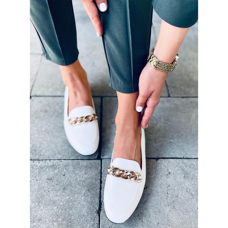 Addison White Chain Loafers bílý 1