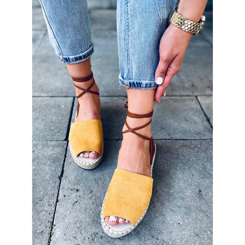 Dámské espadrilky Andrina Yellow hnědý žlutá 1
