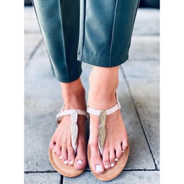 Žabky Attina Beige béžový zlatý 2