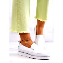 Dámské Kožené Sneakers Slip-On S.Barski White bílý 3