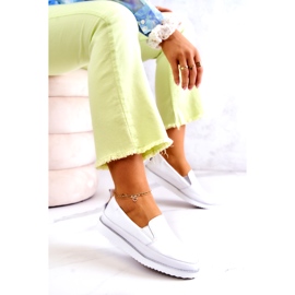 Dámské Kožené Sneakers Slip-On S.Barski White bílý 5