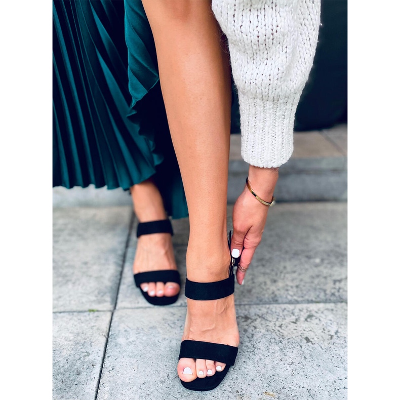 Peony Black sandály na podpatku černá 1