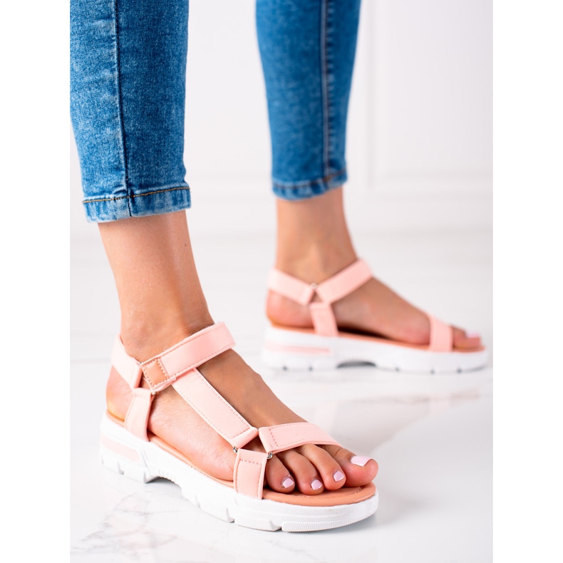 Groto Gogo Pohodlné sandály se suchým zipem růžový 1