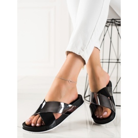 Groto Gogo Třpytivé černé pantofle černý 1