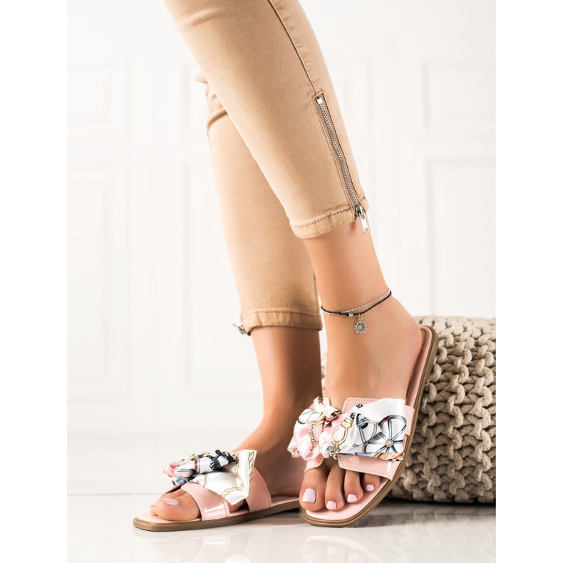 SHELOVET Pantofle S Ozdobnou Mašlí růžový 2