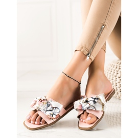 SHELOVET Pantofle S Ozdobnou Mašlí růžový 1