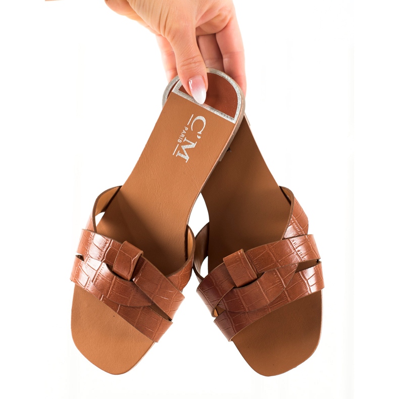 Cm Paris Ležérní hnědé pantofle hnědý 2