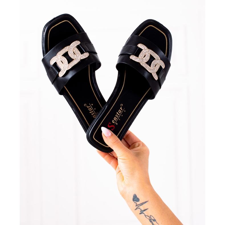 Seastar Elegantní pantofle černá 1