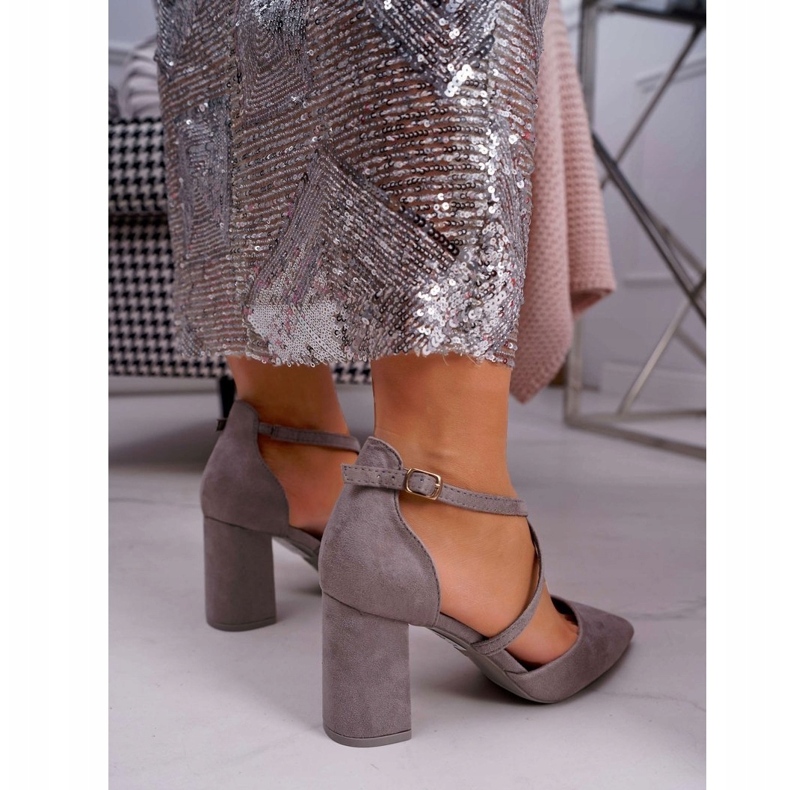 Dámské lodičky na podpatku ve Spitz Grey šedá 4