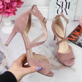 Růžové sandály na vysokém podpatku W Sergio Leone růžový 1 Růžové sandály na vysokém podpatku W Sergio Leone růžový 1