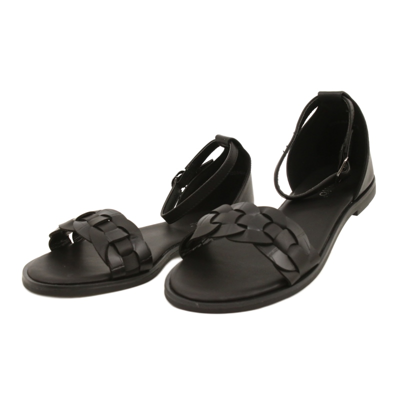 Evento Dámské sandály s Braid 22SD35-4604 Black černý 2