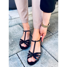 Sparkle Black sandály na nízkém podpatku černá 1