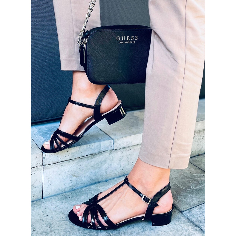 Sparkle Black sandály na nízkém podpatku černá 2