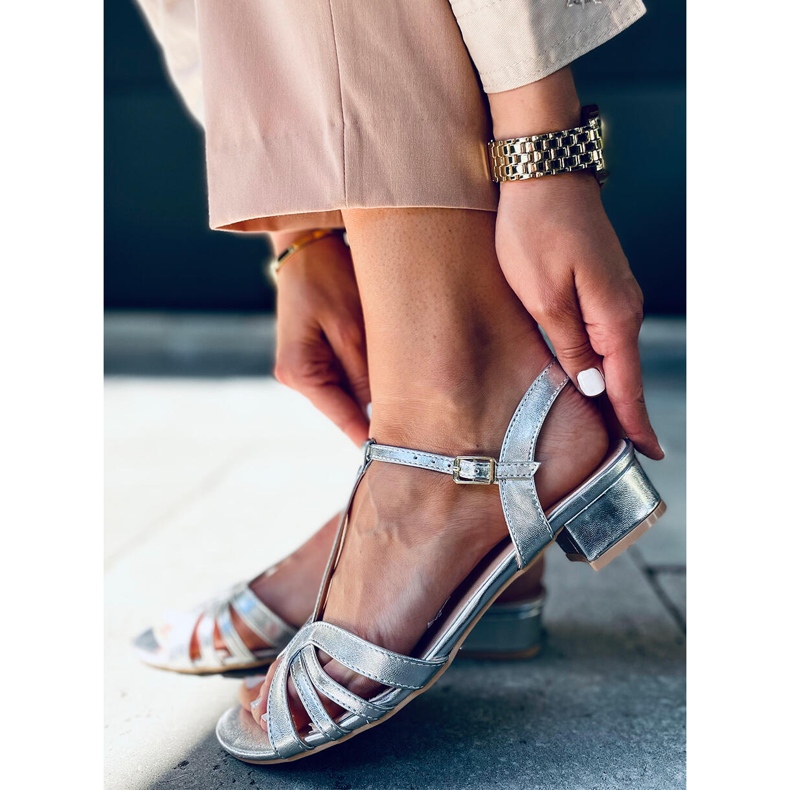 Sparkle Silver sandály na nízkém podpatku stříbrný 2