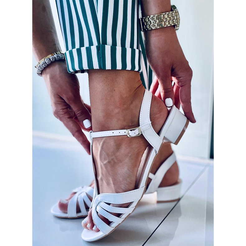 Sparkle White sandály na nízkém podpatku bílý 1 Sparkle White sandály na nízkém podpatku bílý 1