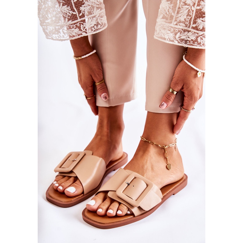 FE1 Dámské módní pantofle pro letní cappuccino Sylvia béžový 2 FE1 Dámské módní pantofle pro letní cappuccino Sylvia béžový 2