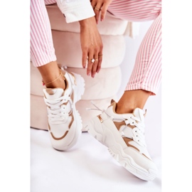 PM2 Módní textilní sportovní obuv béžová a bílá Amariso béžový bílý 1