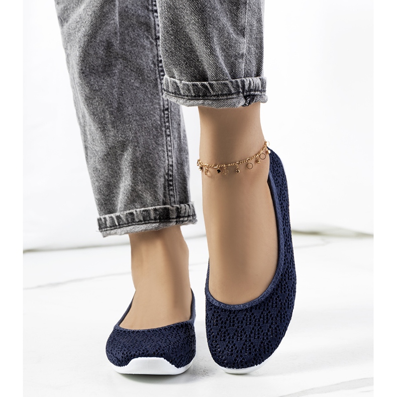 Holmen prolamované baleríny v tmavě modré barvě modrý 1