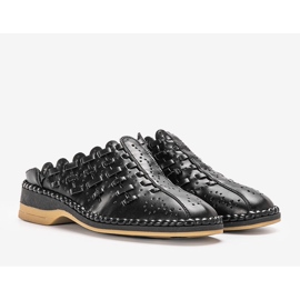 Černé prolamované pantofle Breno černý 1