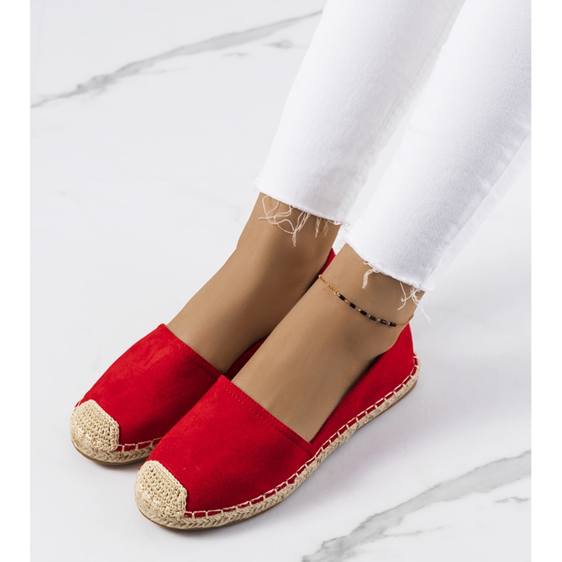 Červené dámské balma espadrilky červený 2