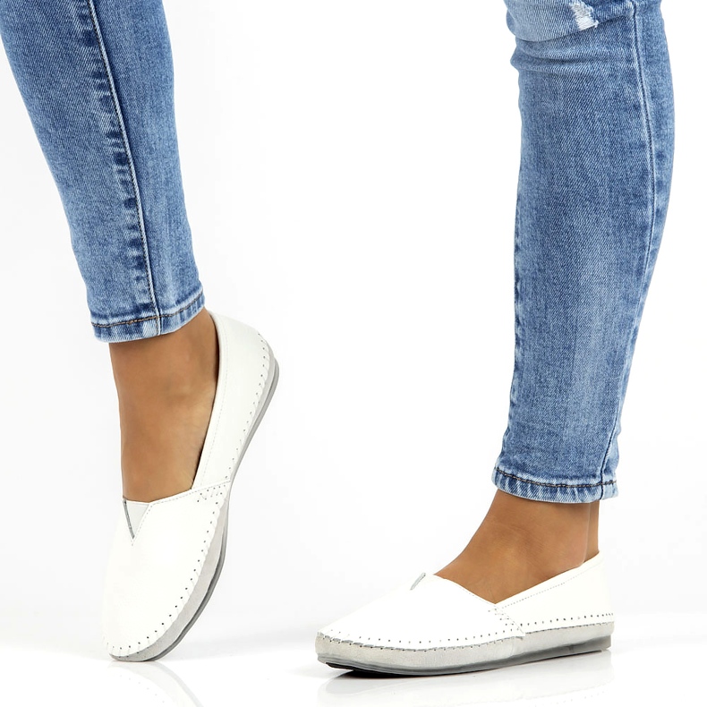 Kožené boty Filippo DP031 / 22 WH bílý šedá 6