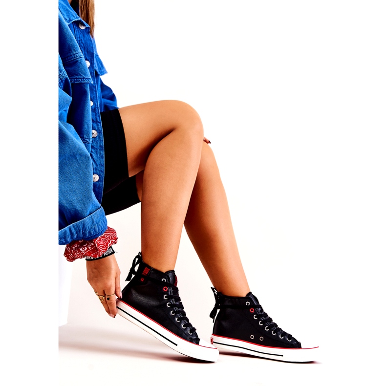 Vysoké kožené tenisky Big Star JJ274131 černé 4