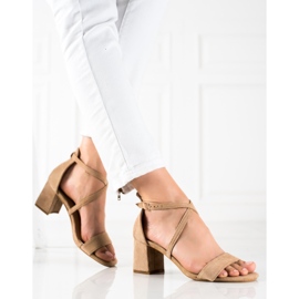 Seastar Béžové sandály na vysokém podpatku béžový 1